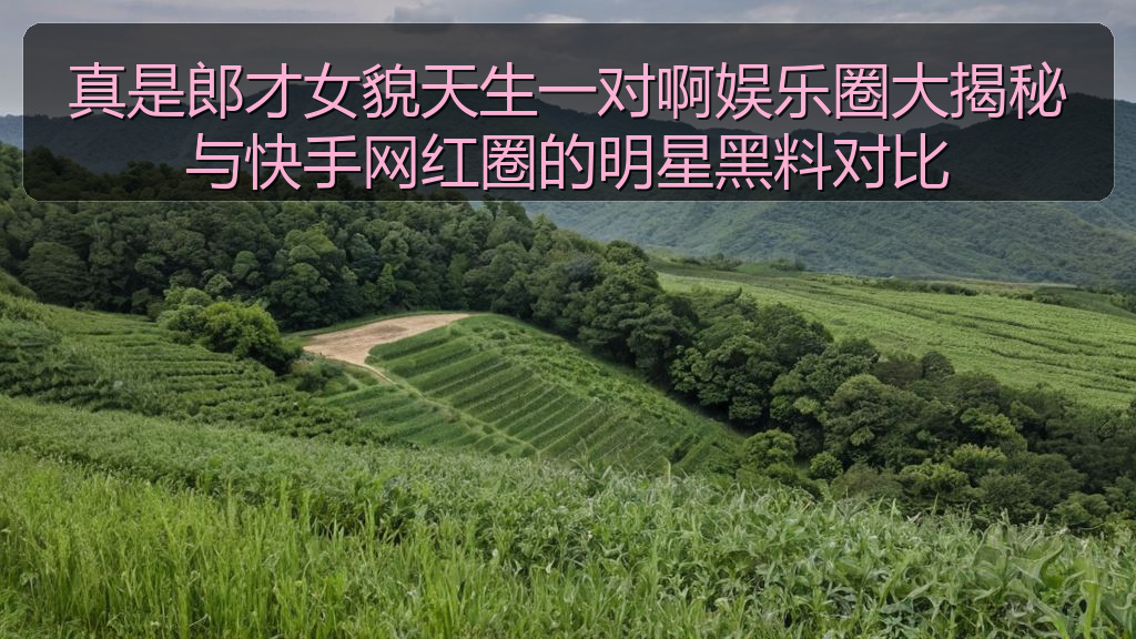 真是郎才女貌天生一对啊娱乐圈大揭秘与快手网红圈的明星黑料对比