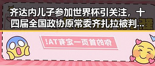 齐达内儿子参加世界杯引关注,十四届全国政协原常委齐扎拉被判无期徒刑事件反差鲜明